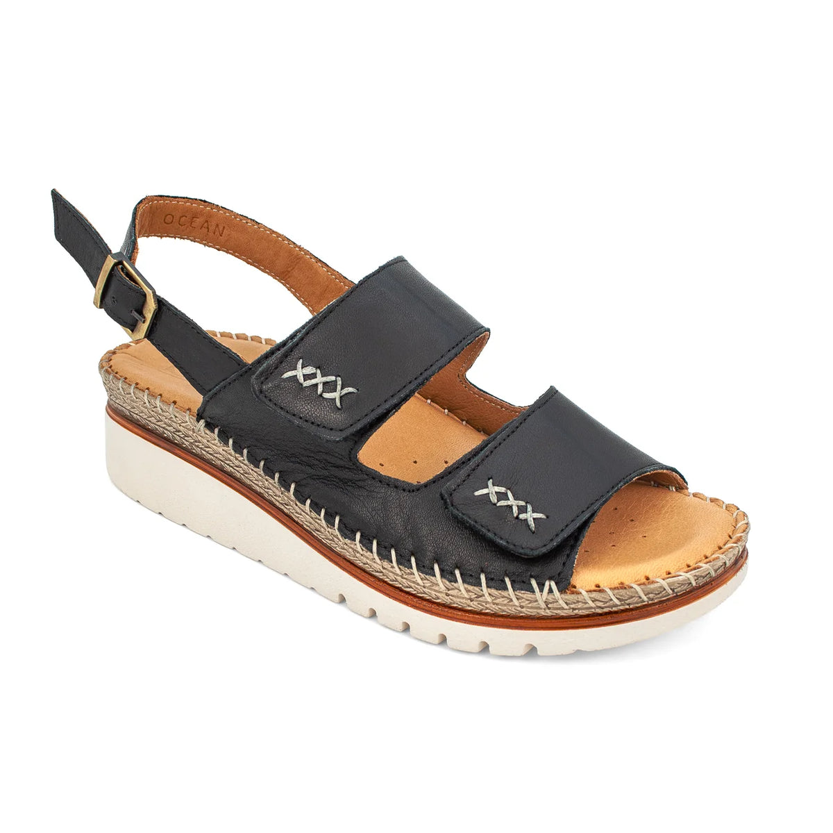 Sala Ocean Sandal – Black Leather