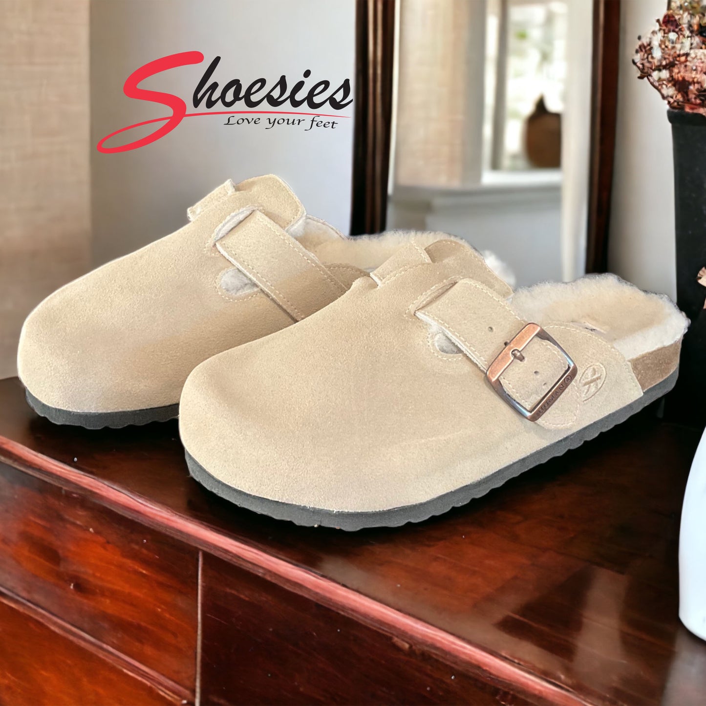 Human Premium Lego Suede Clog - Sand