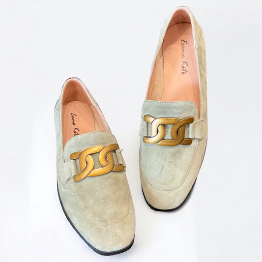 Emma Kate Nicole Loafers - Sage Suede