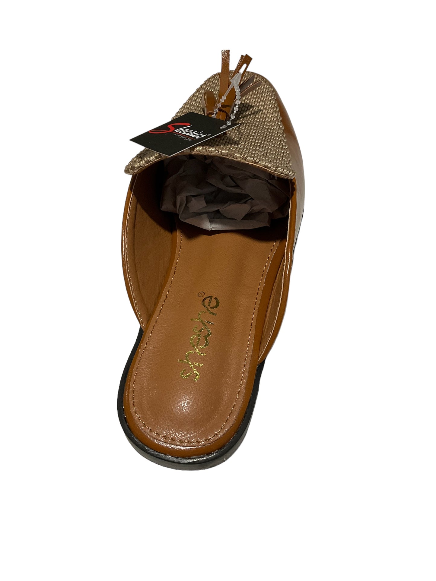 sheshe Australia Lily Mules - Brown with straw and Tassell