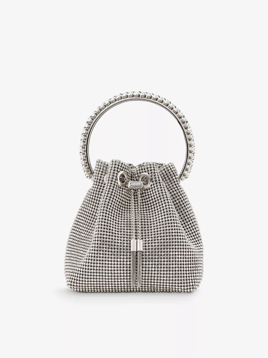 Bon Bon Crystal Mesh Bag - Silver