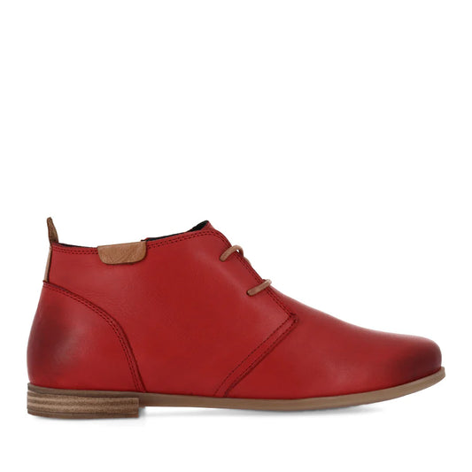 Sala Crew ankle Boot - Red Leather