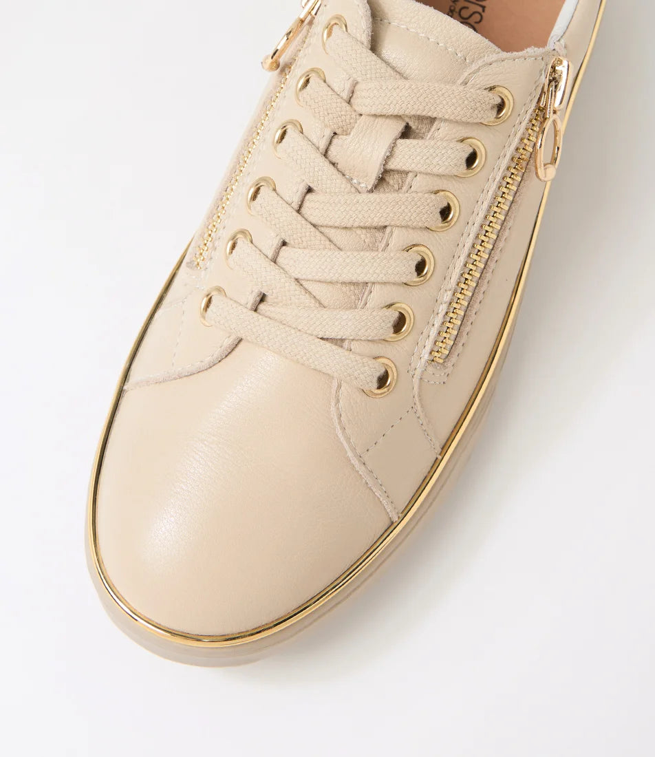 Supersoft LINCON D Leather Sneakers - Almond Gold Leather