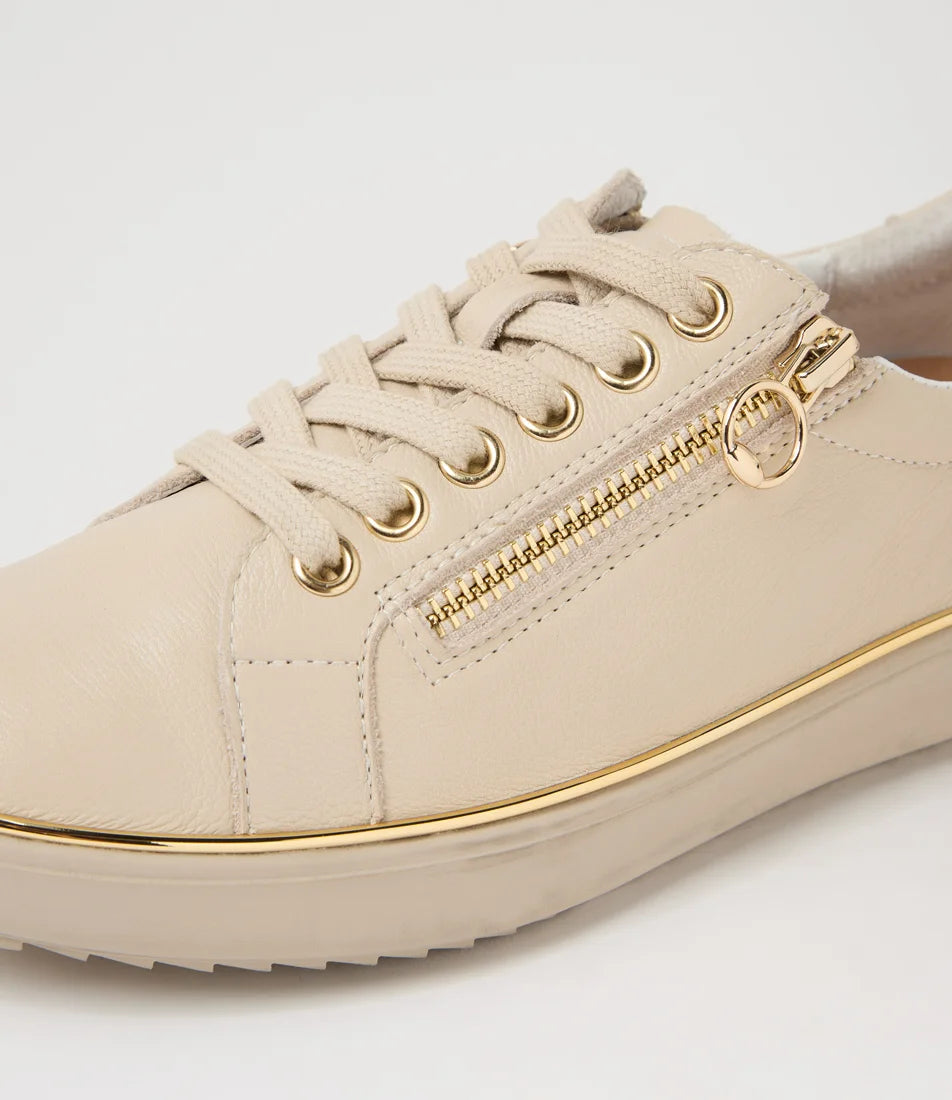 Supersoft LINCON D Leather Sneakers - Almond Gold Leather