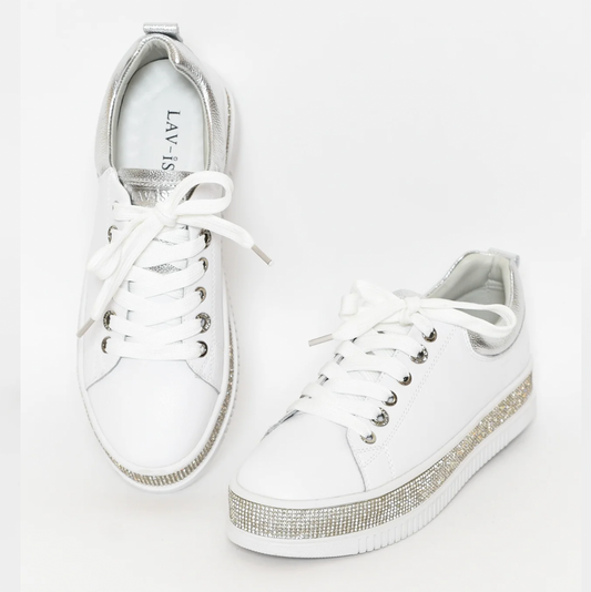 LAV-iSH LVSNKLUX Luxe Sneakers - White