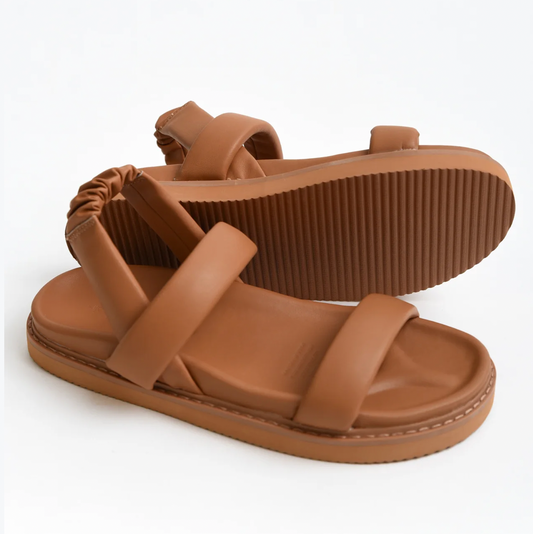 Human Premium Leather Algort Sandals - Tan