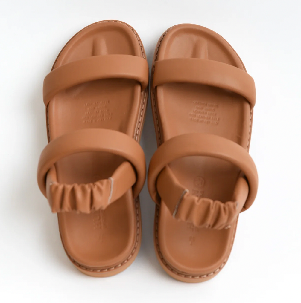 Human Premium Leather Algort Sandals - Tan