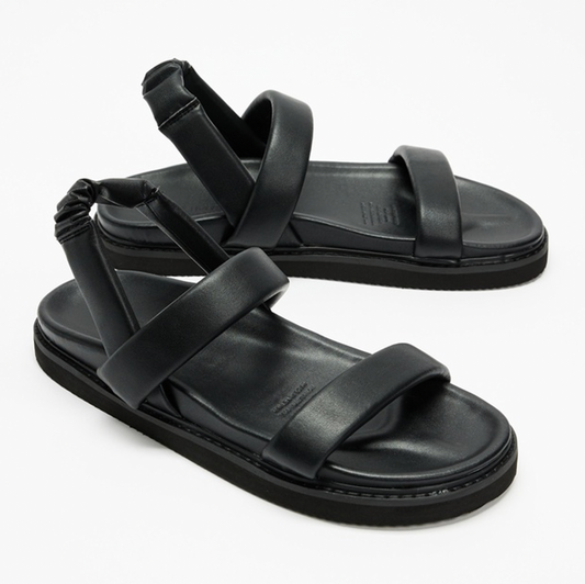 Human Premium Leather Algort Sandals - Black