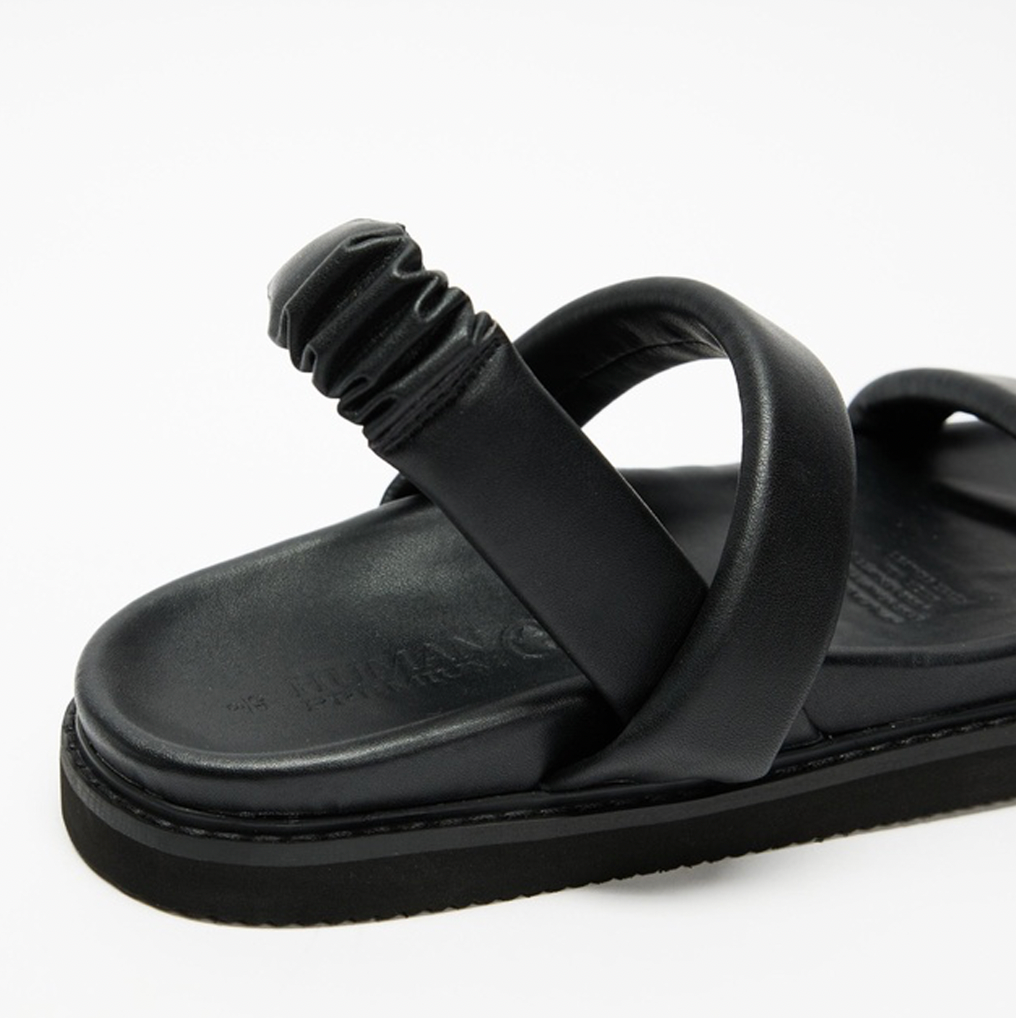 Human Premium Leather Algort Sandals - Black