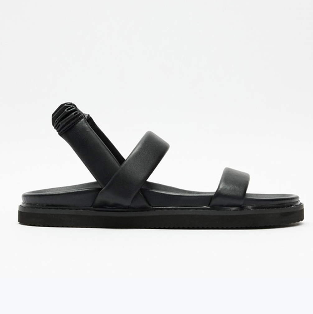 Human Premium Leather Algort Sandals - Black