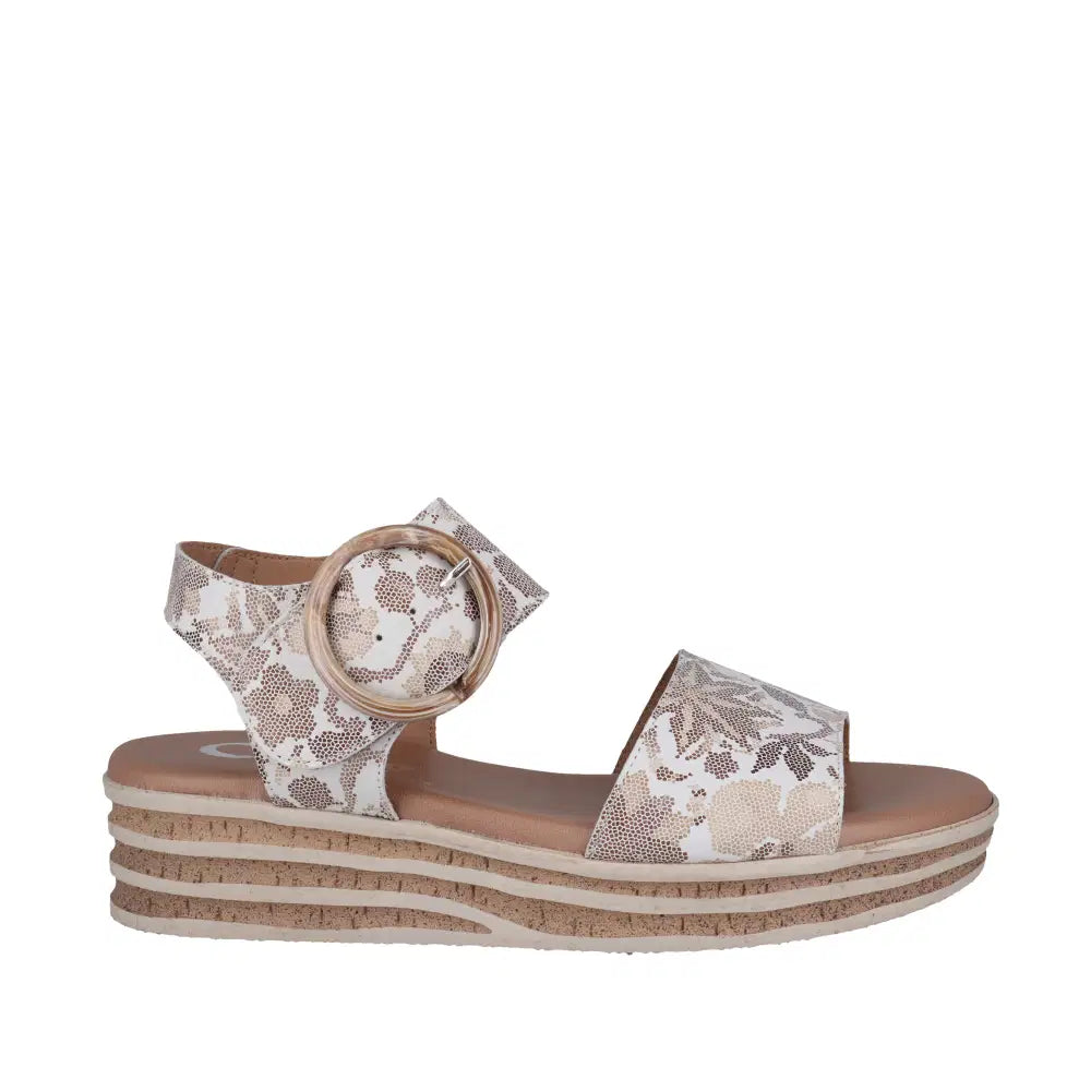 Cabello Verity Sandal - Taupe Print