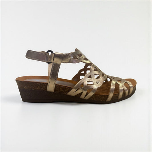 Zeta Izabel Sandal - Gold Leather