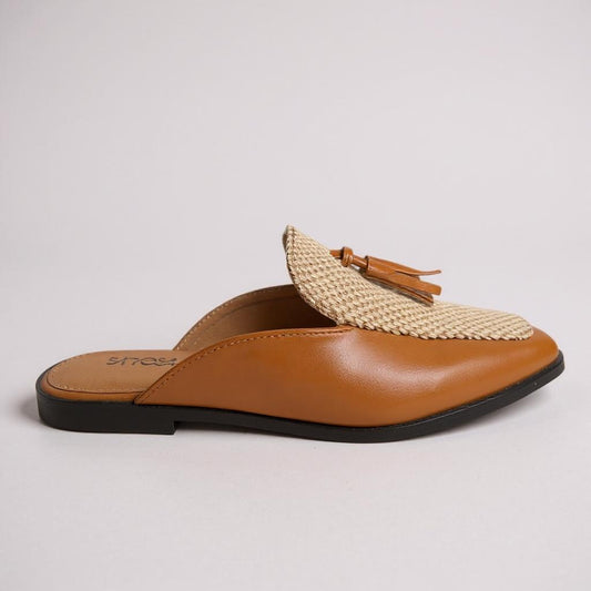 sheshe Australia Domino Tassle Mule - Tan