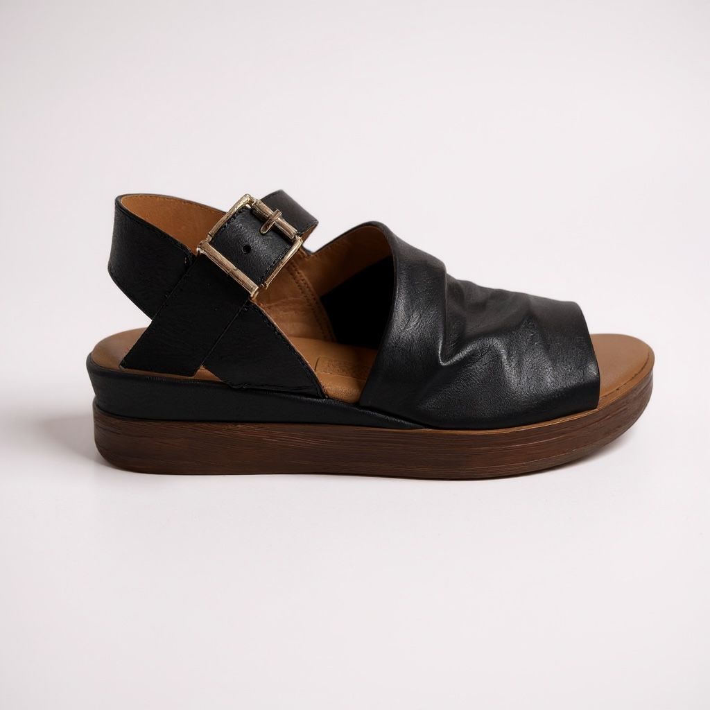 Sala Positano Sandal - Black Leather