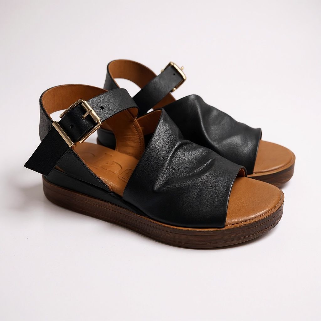 Sala Positano Sandal - Black Leather