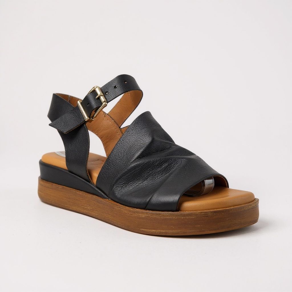 Sala Positano Sandal - Black Leather