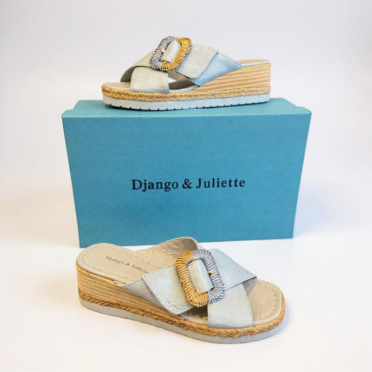 Django & Juliette Iveta Slide - Denim Leather
