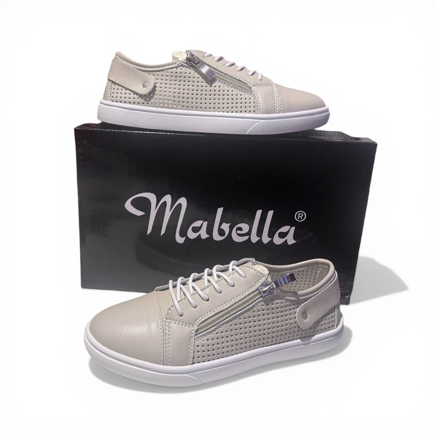 Mabella Milano Sneaker - Silver/Grey Leather