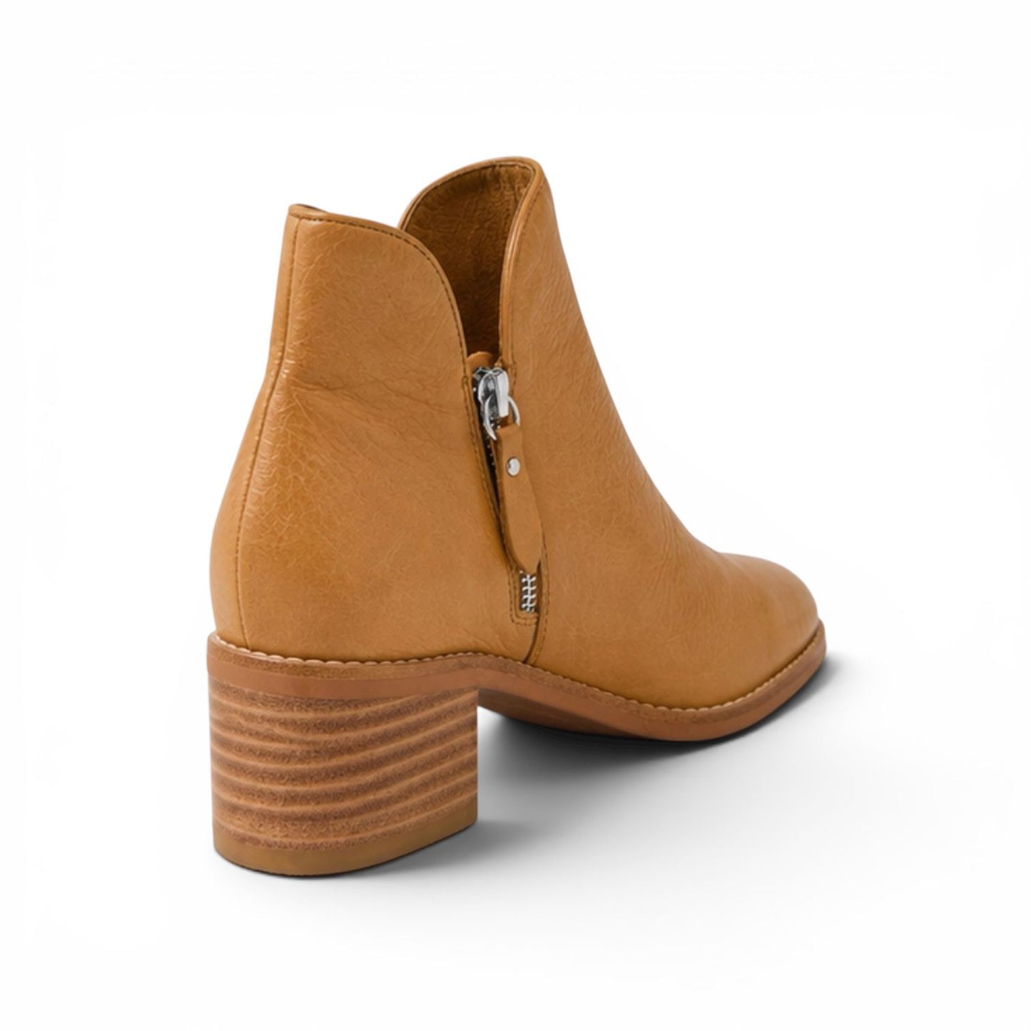 Django & Juliette Rollio Tan Natural Heel Leather Ankle Boots