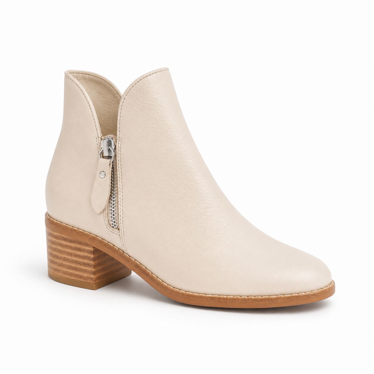Django & Juliette Rollio Camel Natural Heel Leather Ankle Boots