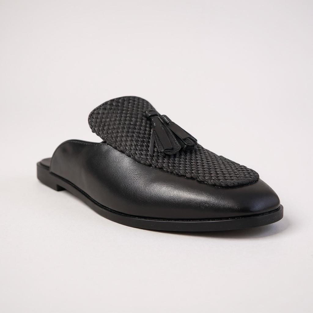 sheshe Australia Domino Tassle Mule - Black