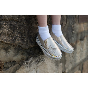 LAV-iSH Little Girl Satin Star Sneakers LVKNK - Gold