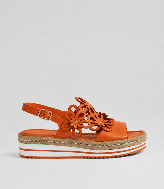 Django & Juliette Aldo Orange Leather Sandals