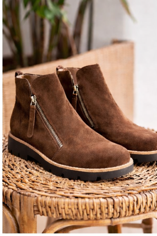 DOTTIZ by Django & Juliette Suede Leather Ankle Boot - Chocolate