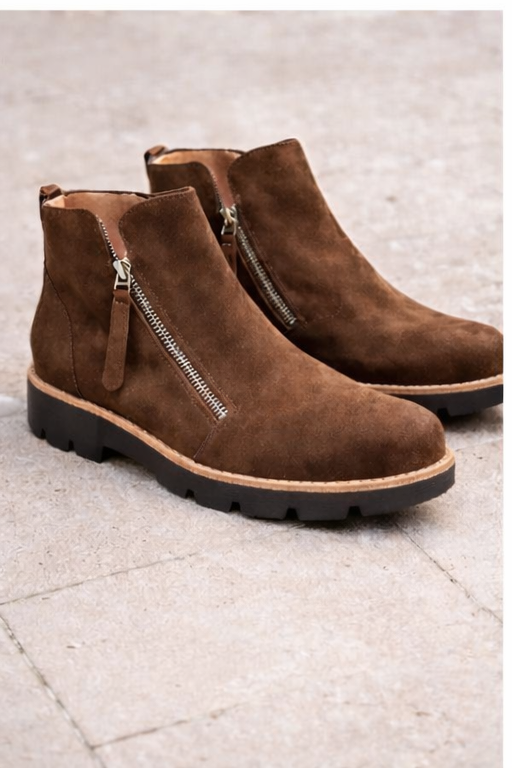 DOTTIZ by Django & Juliette Suede Leather Ankle Boot - Chocolate
