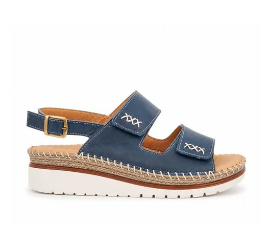 Sala Oasis Wedge Sandal – Deep Ocean (Navy) Leather